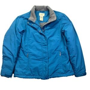 L.L.Bean‎ Fleece Lined Jacket Windbreaker O GBP9 Warm Zip Up Blue Coat Women's M